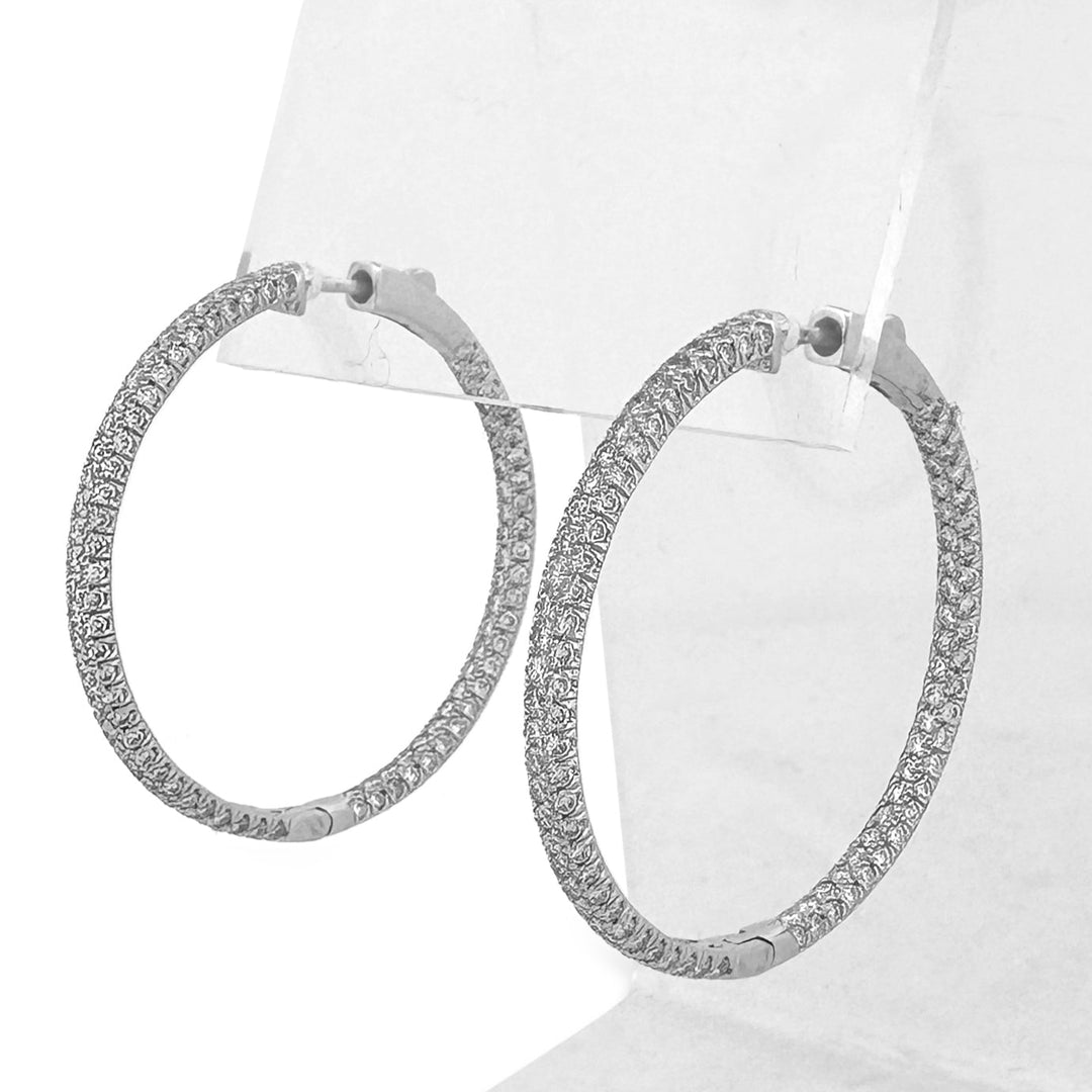 4ctw Lab-Grown Diamond Inside-Out Hoop Earrings in 14kt White Gold