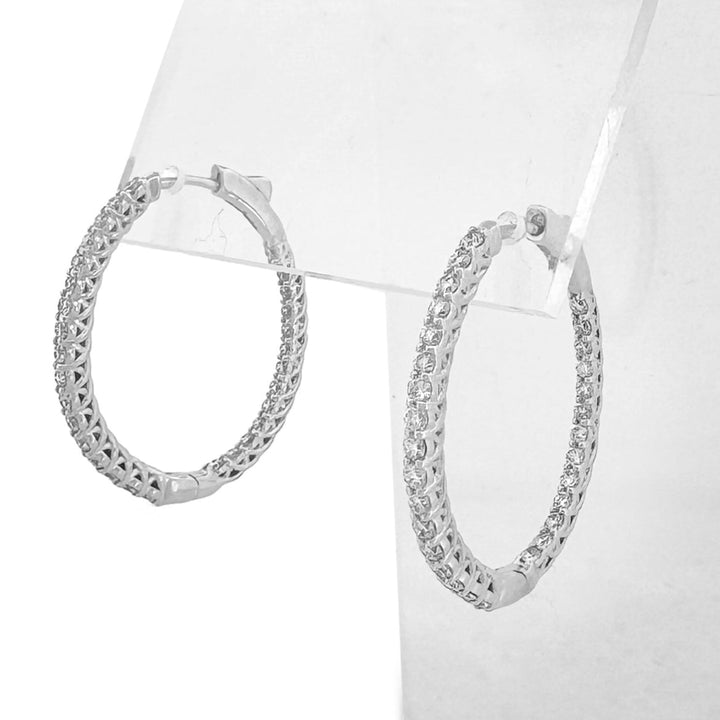 1.51ctw Round Brilliant Lab-Grown Diamond Inside-Out Hoop Earrings in 14kt White Gold