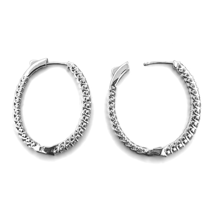 1.51ctw Round Brilliant Lab-Grown Diamond Inside-Out Hoop Earrings in 14kt White Gold