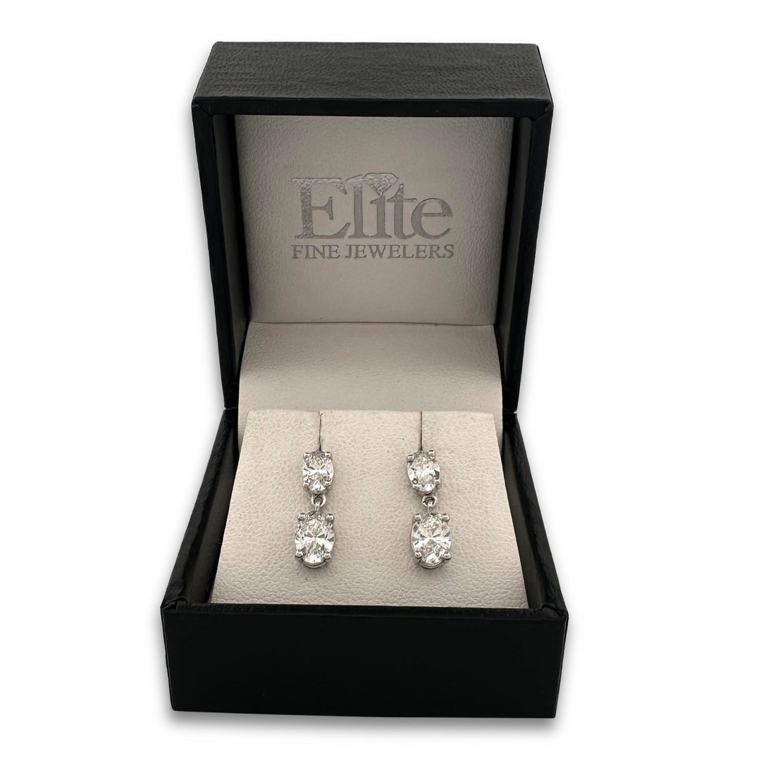 1.66ctw Double Oval Drop Lab-Grown Diamond Earrings in 14k Gold