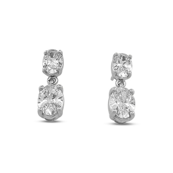 1.66ctw Double Oval Drop Lab-Grown Diamond Earrings in 14k Gold