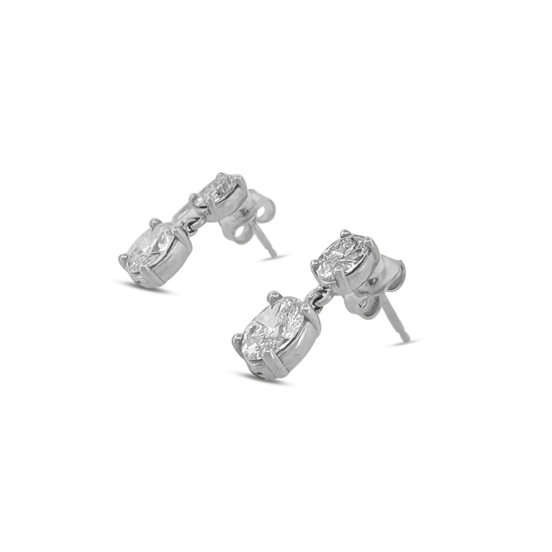 1.66ctw Double Oval Drop Lab-Grown Diamond Earrings in 14k Gold