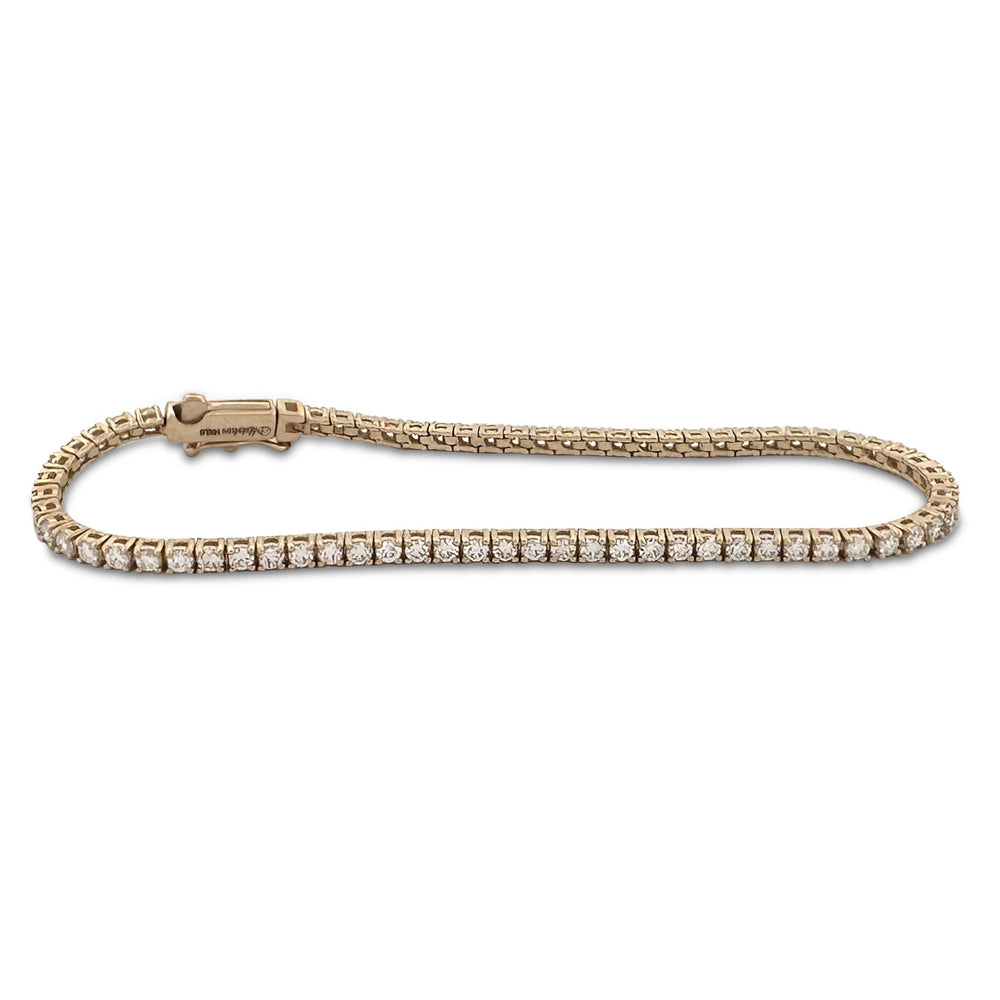 1.88ctw Round Brilliant Cut Lab-Grown Diamond Tennis Bracelet in 14k Yellow Gold