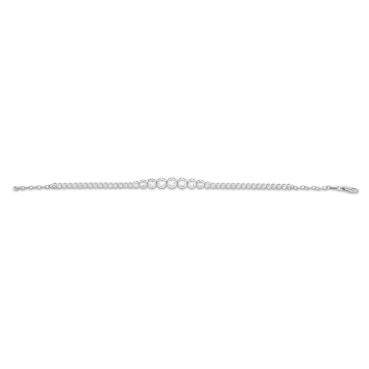 1.75ctw Graduated Round Brilliant Cut Lab-Grown Diamond Tennis Bracelet in 14k White Gold