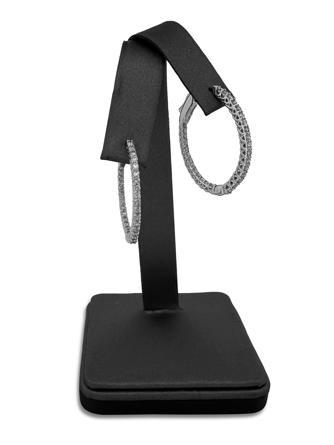 1.47ctw Round Brilliant Natural Diamond Inside-Out Hoop Earrings in 14kt White Gold