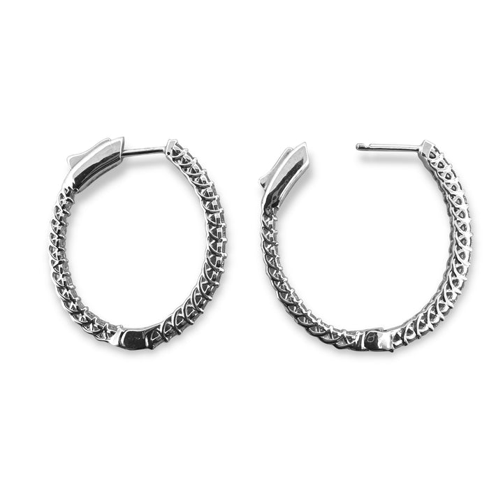 1.47ctw Round Brilliant Natural Diamond Inside-Out Hoop Earrings in 14kt White Gold