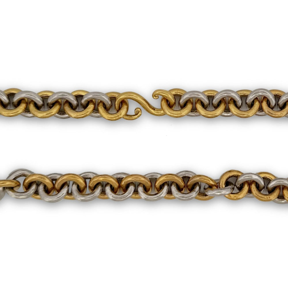 Custom Made 26 Inch Cable Chain in 24k Yellow Gold and Platinum