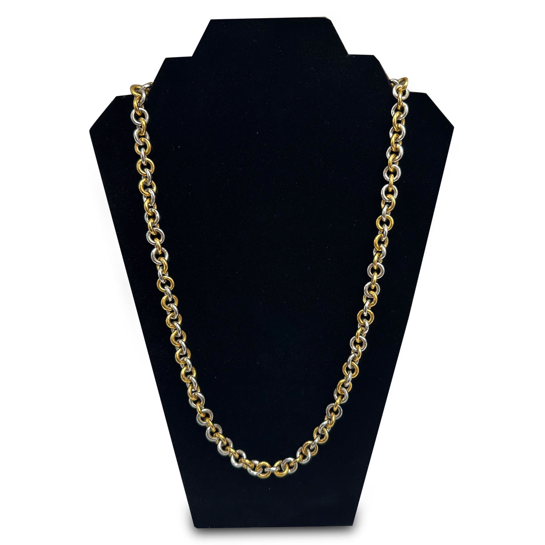Custom Made 26 Inch Cable Chain in 24k Yellow Gold and Platinum