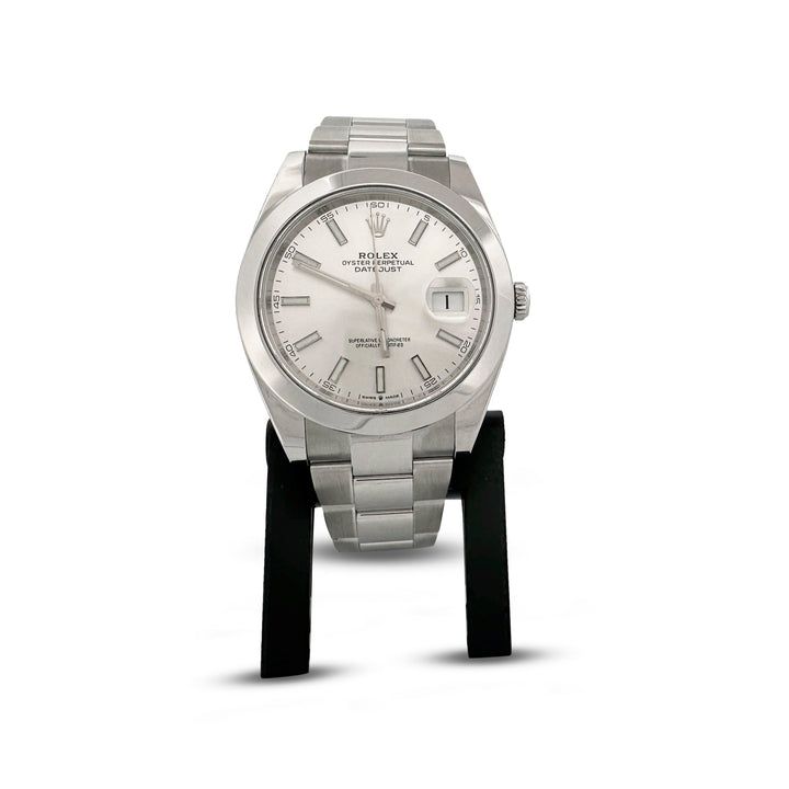 2023 Rolex Datejust 41mm 18k White Gold & Stainless Steel Oyster Bracelet Watch with Box & Papers