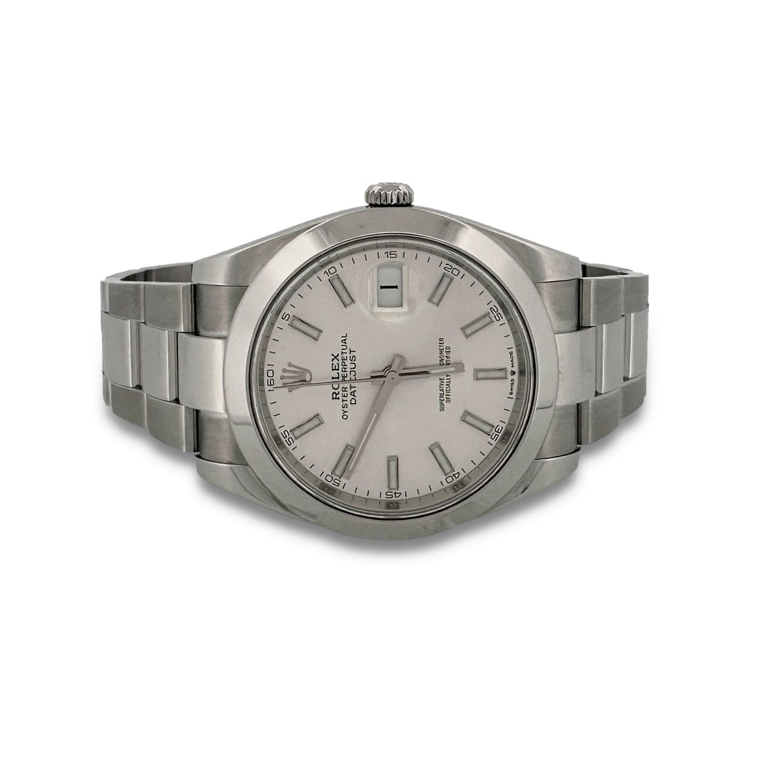 2023 Rolex Datejust 41mm 18k White Gold & Stainless Steel Oyster Bracelet Watch with Box & Papers