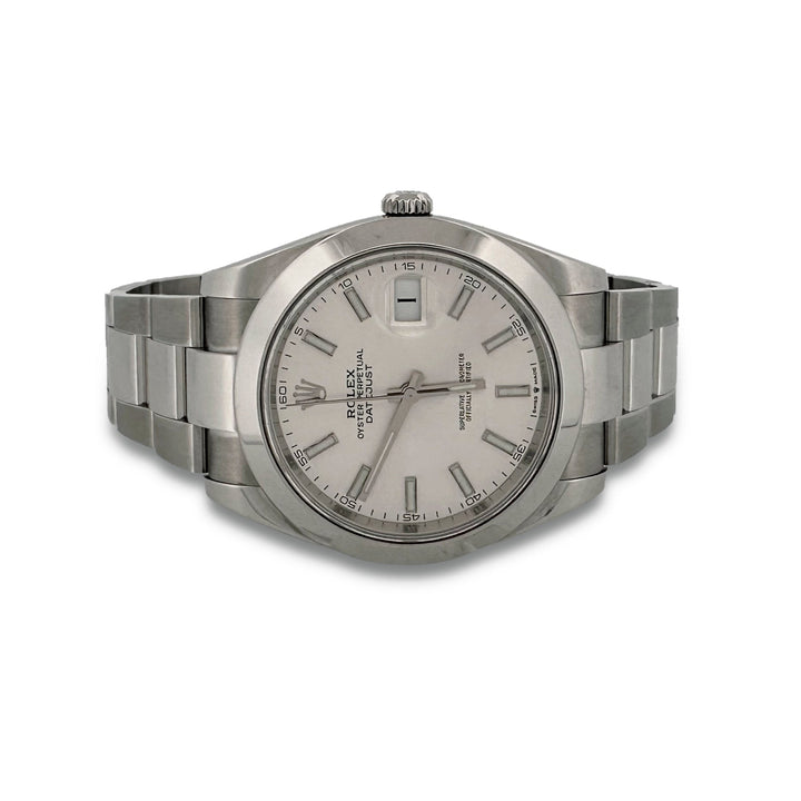 2023 Rolex Datejust 41mm 18k White Gold & Stainless Steel Oyster Bracelet Watch with Box & Papers