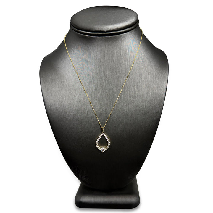 1.28ctw Round Brilliant Lab-Grown Diamond Teardrop Pendant Necklace in 14k Yellow Gold
