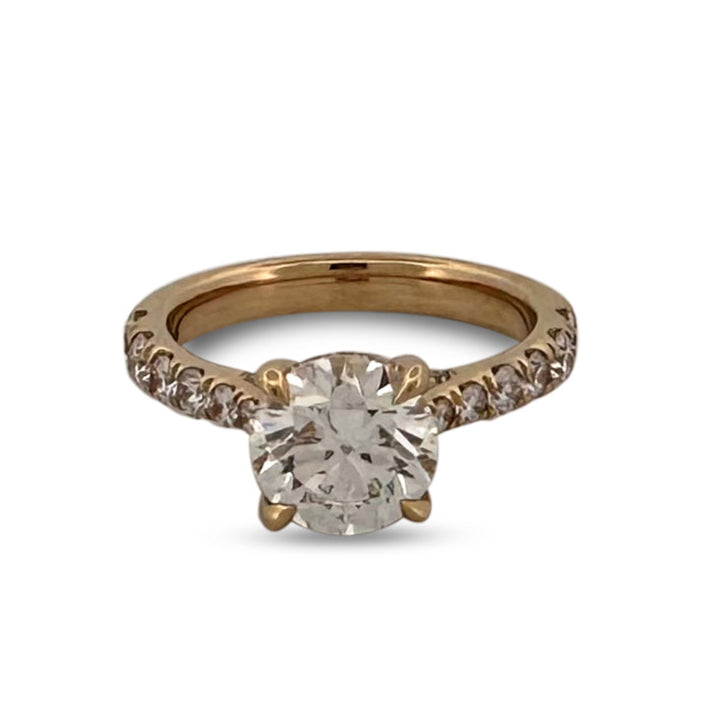 2.88ctw Round Brilliant Lab-Grown Diamond Hidden Halo Engagement Ring in 14k Yellow Gold