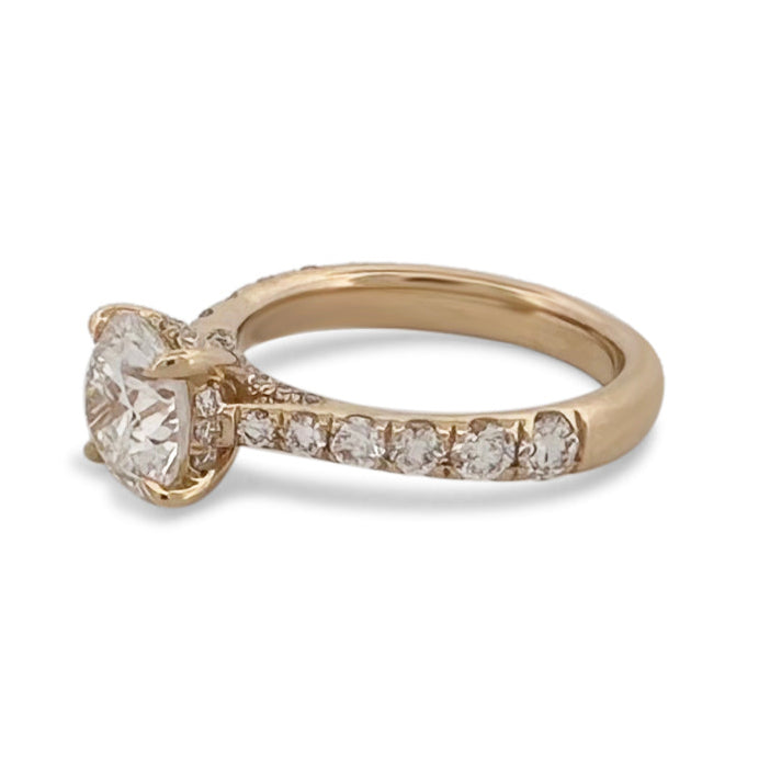 2.88ctw Round Brilliant Lab-Grown Diamond Hidden Halo Engagement Ring in 14k Yellow Gold