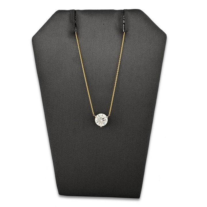 2.04cts Round Brilliant Lab-Grown Floating Diamond Solitaire Pendant Necklace in 14k Yellow Gold