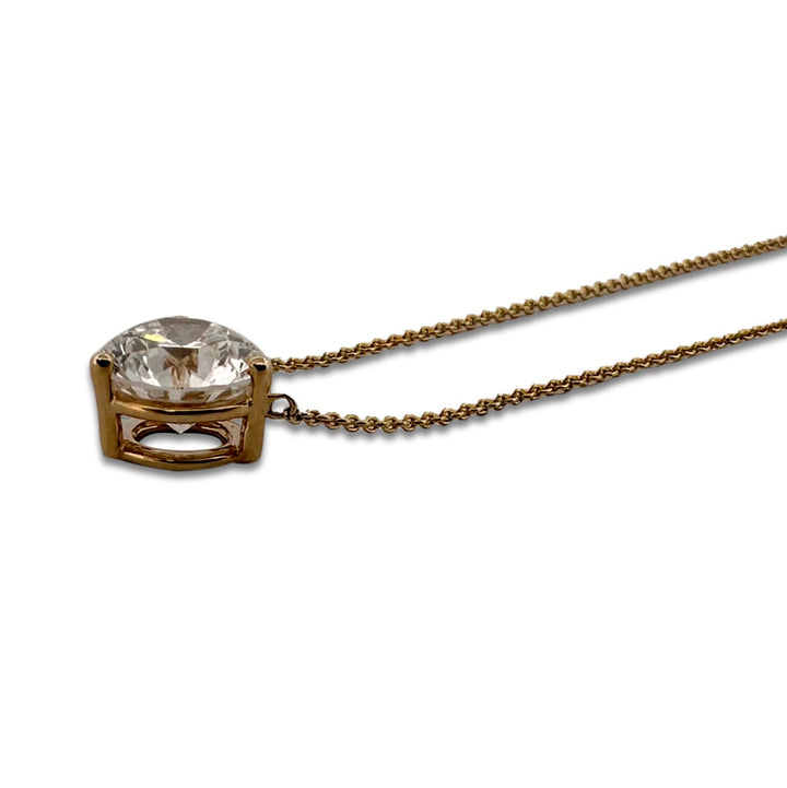 2.04cts Round Brilliant Lab-Grown Floating Diamond Solitaire Pendant Necklace in 14k Yellow Gold