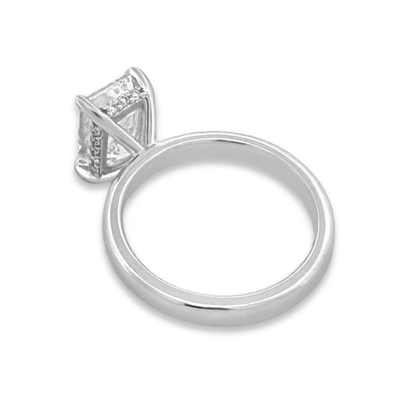 IGI Graded 3.06cts Emerald Cut Hidden Halo Lab-Grown Diamond Engagement Ring 14k White Gold