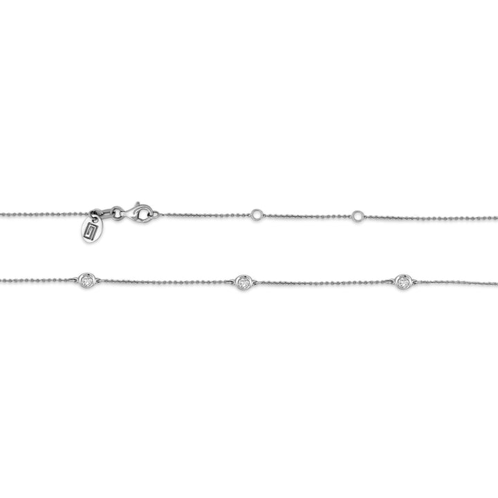 0.50ctw Round Brilliant Natural Diamonds by the Yard Station Necklace in 14k White Gold