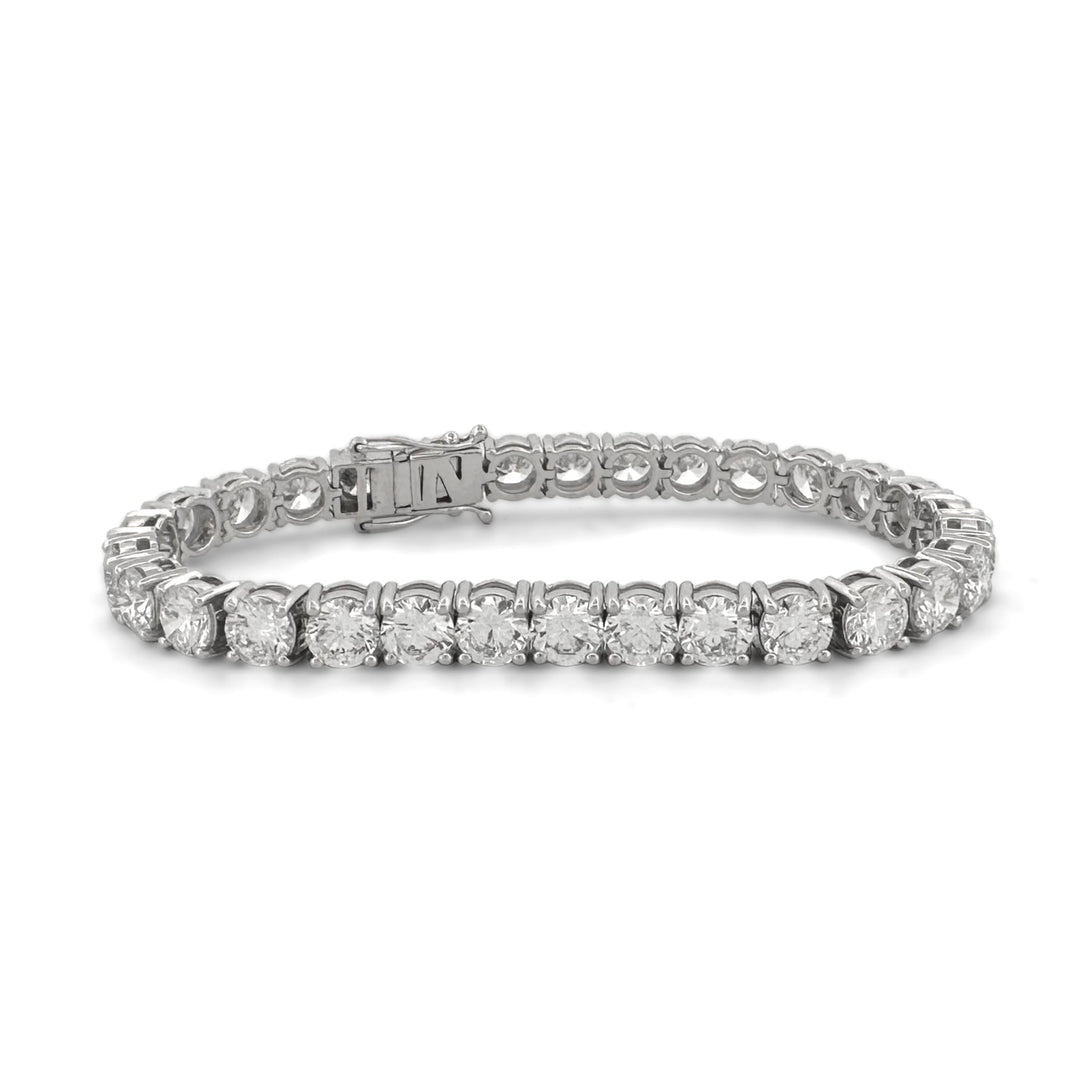 21.45ctw Round Brilliant Cut Lab-Grown Diamond Tennis Bracelet in 14k White Gold