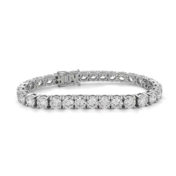 21.45ctw Round Brilliant Cut Lab-Grown Diamond Tennis Bracelet in 14k White Gold