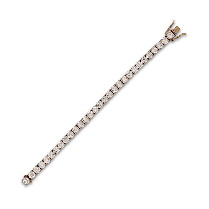 21.45ctw Round Brilliant Cut Lab-Grown Diamond Tennis Bracelet in 14k Yellow Gold