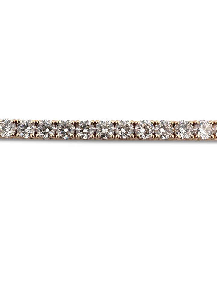 21.45ctw Round Brilliant Cut Lab-Grown Diamond Tennis Bracelet in 14k Yellow Gold