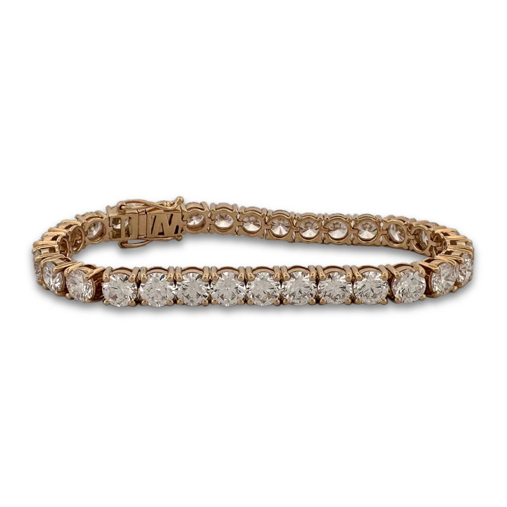 21.45ctw Round Brilliant Cut Lab-Grown Diamond Tennis Bracelet in 14k Yellow Gold