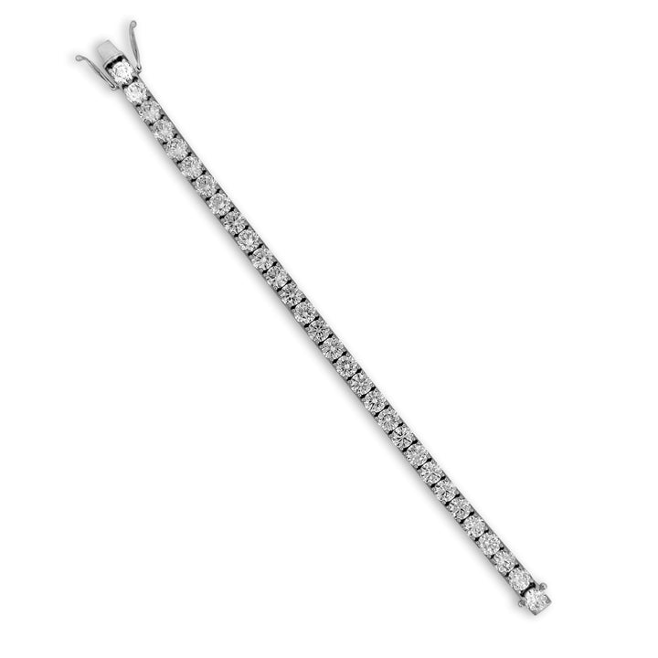 21.45ctw Round Brilliant Cut Lab-Grown Diamond Tennis Bracelet in 14k White Gold