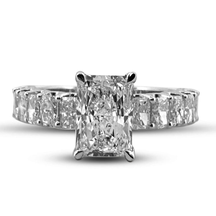 IGI Graded 3.38ctw Radiant Cut Lab-Grown Diamond Engagement Ring in 14k White Gold