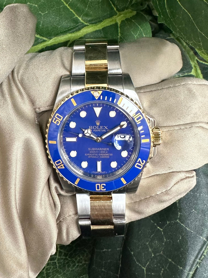 2009 Rolex Submariner Date "Bluesy" 40mm Two-tone Stainless Steel & 18k Yellow Gold Oyster Bracelet Watch