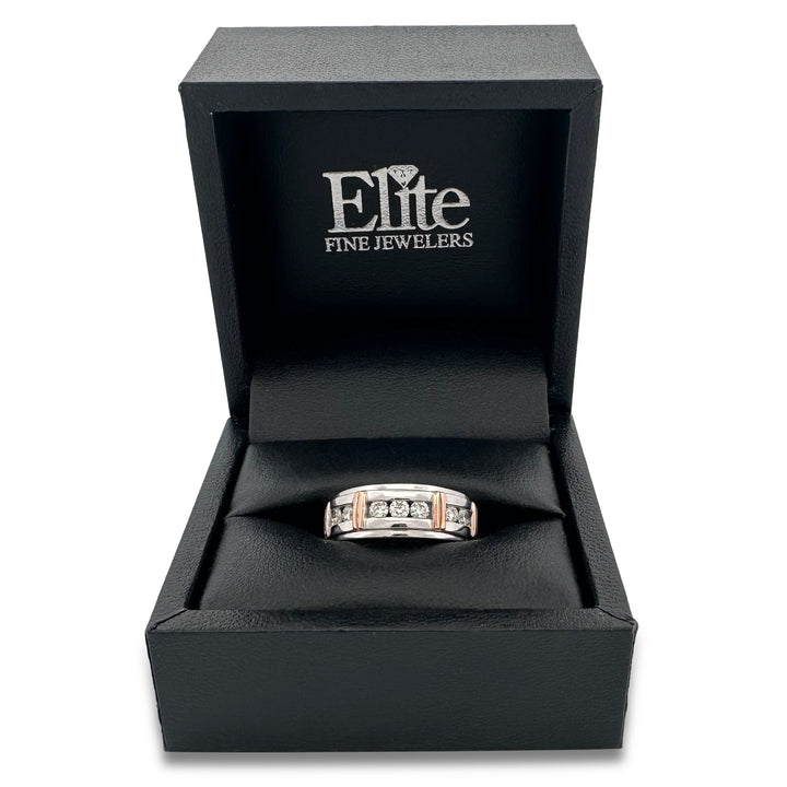 0.50ctw Round Brilliant Natural Diamond Band in 10k Two-tone Gold