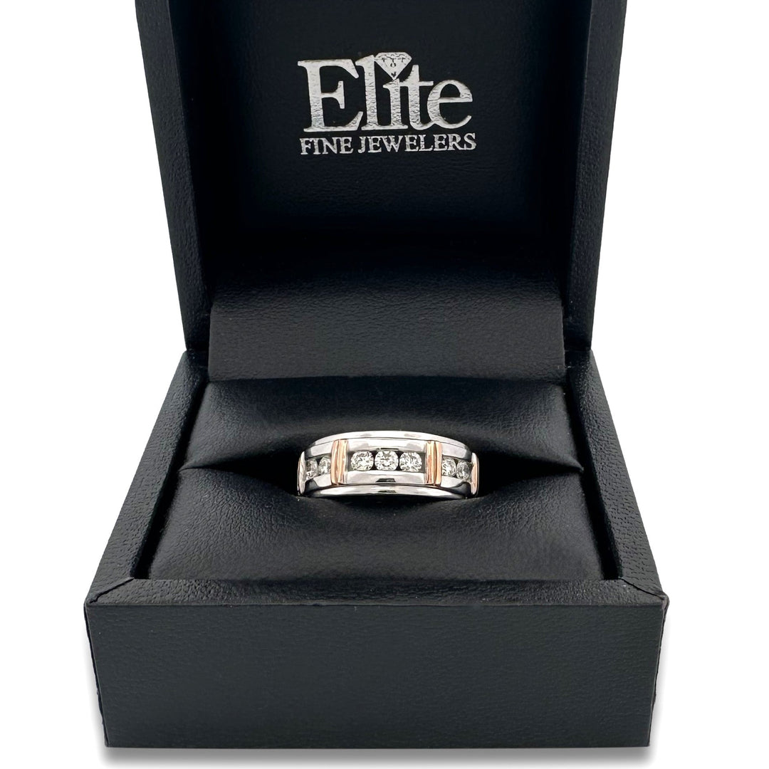 0.50ctw Round Brilliant Natural Diamond Band in 10k Two-tone Gold