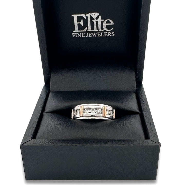 0.50ctw Round Brilliant Natural Diamond Band in 10k Two-tone Gold