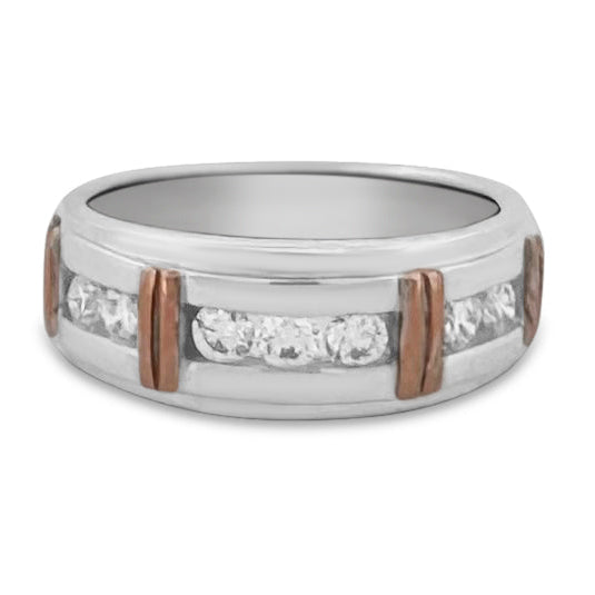 0.50ctw Round Brilliant Natural Diamond Band in 10k Two-tone Gold