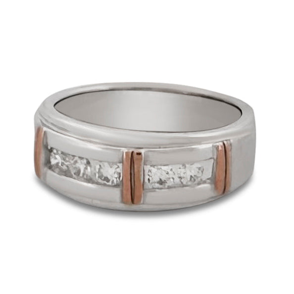 0.50ctw Round Brilliant Natural Diamond Band in 10k Two-tone Gold