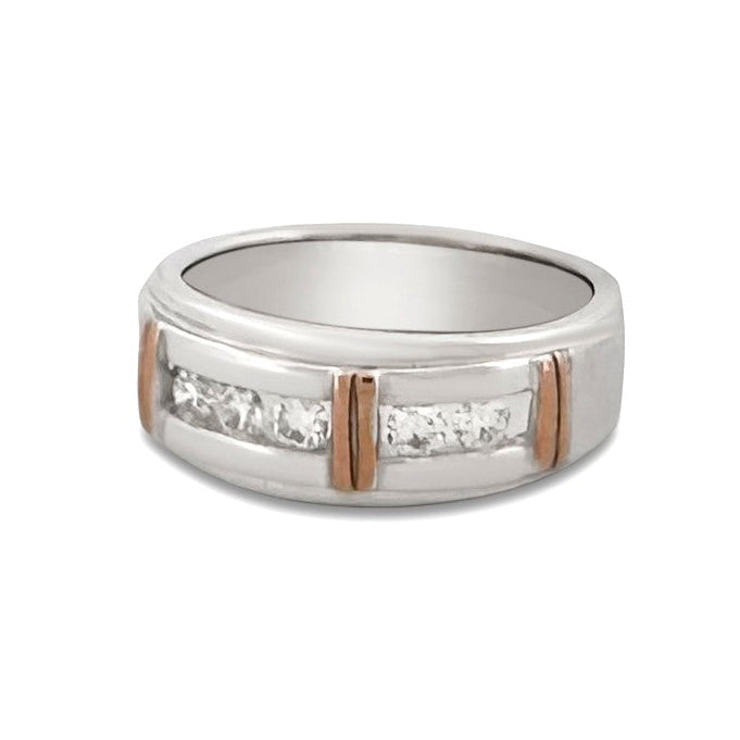 0.50ctw Round Brilliant Natural Diamond Band in 10k Two-tone Gold