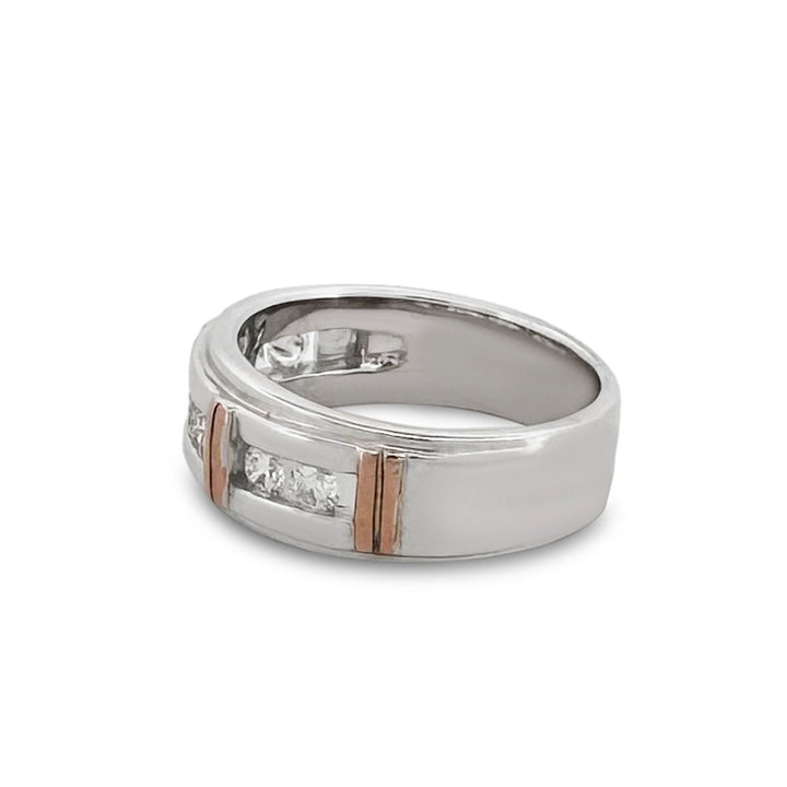 0.50ctw Round Brilliant Natural Diamond Band in 10k Two-tone Gold