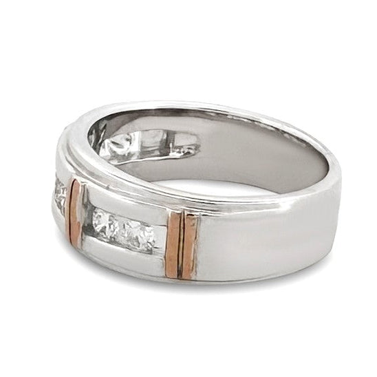 0.50ctw Round Brilliant Natural Diamond Band in 10k Two-tone Gold