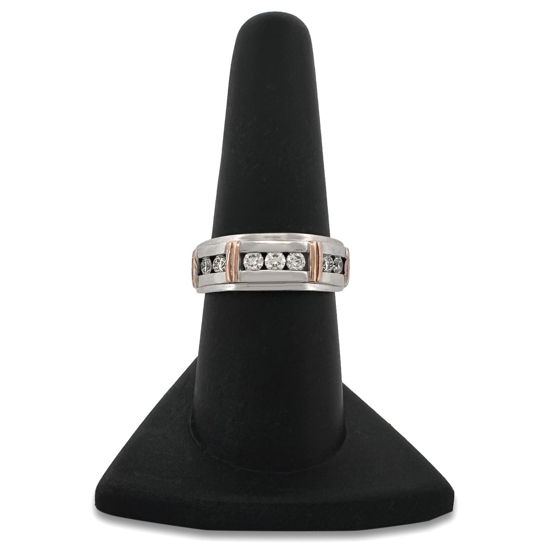 0.50ctw Round Brilliant Natural Diamond Band in 10k Two-tone Gold