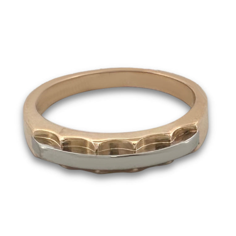 Men's Two-tone Wedding Band in 14k Yellow and White Gold