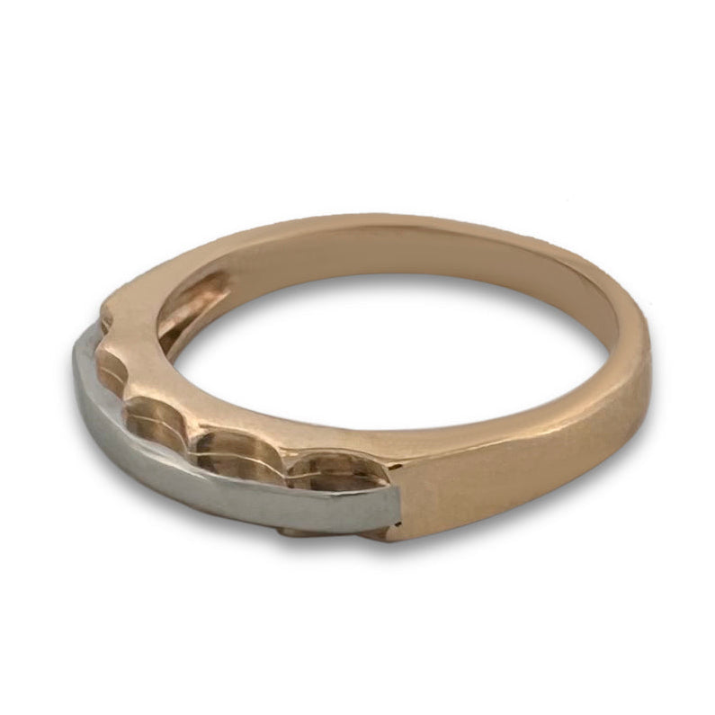 Men's Two-tone Wedding Band in 14k Yellow and White Gold