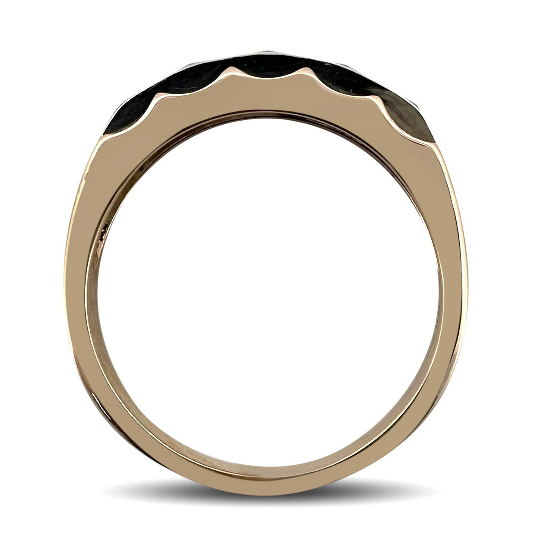 Men's Two-tone Scalloped Wedding Band in 14k and 18K Yellow and White Gold