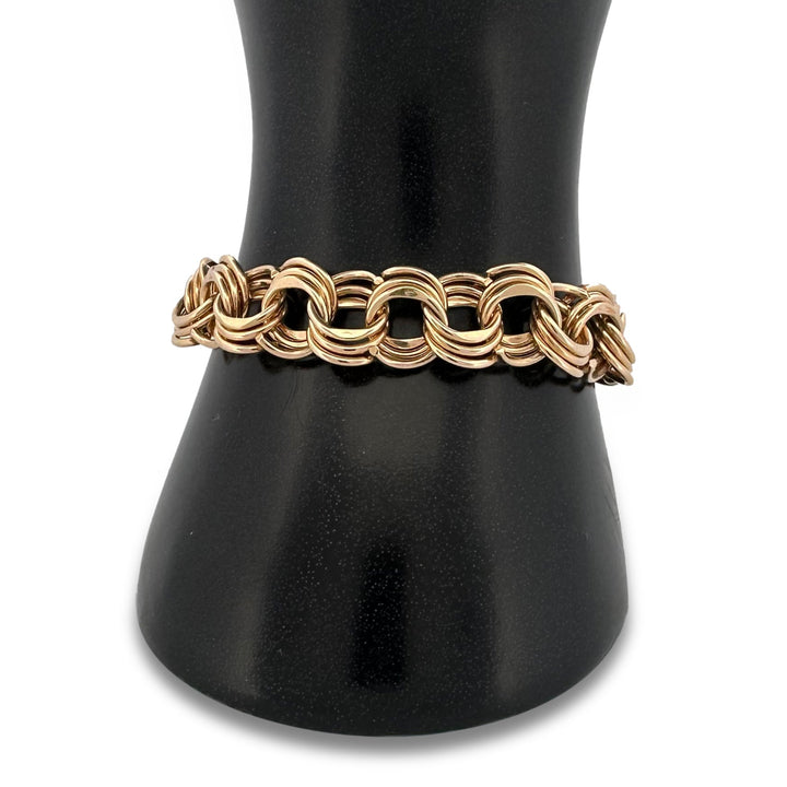 Triple Link Charm Bracelet in 14k Yellow Gold