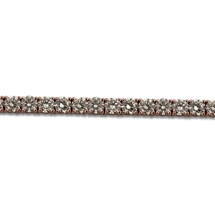 10.15ctw Round Brilliant Natural Diamond Tennis Bracelet in 14k Rose Gold