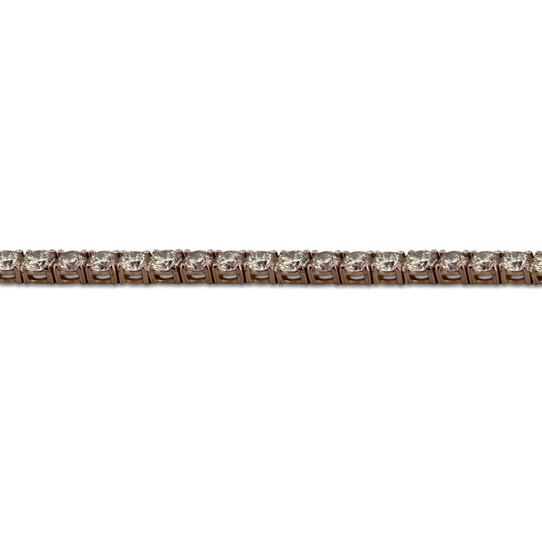 10.15ctw Round Brilliant Natural Diamond Tennis Bracelet in 14k Rose Gold
