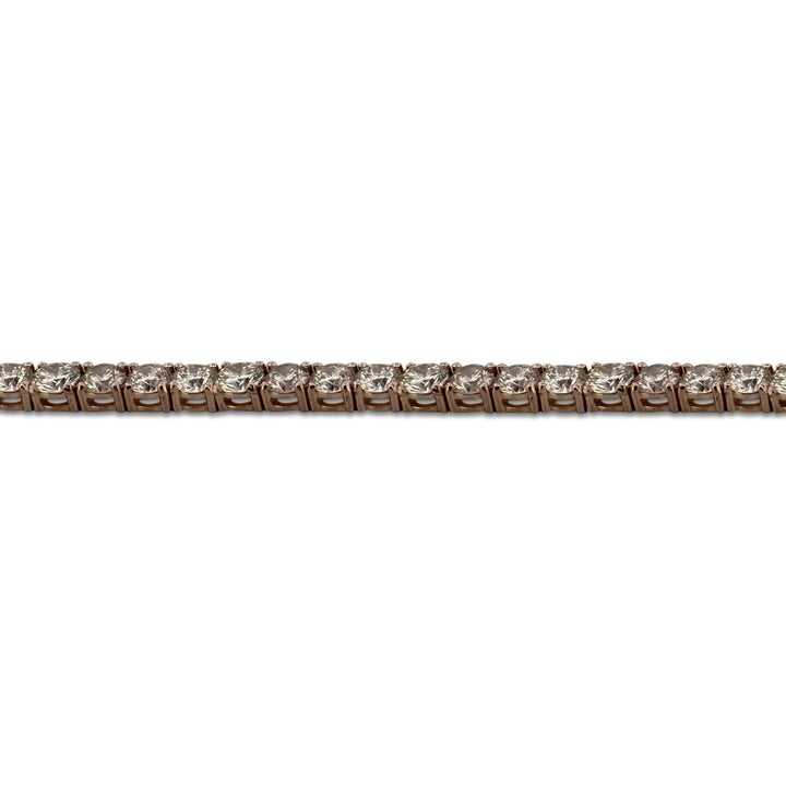 10.15ctw Round Brilliant Natural Diamond Tennis Bracelet in 14k Rose Gold