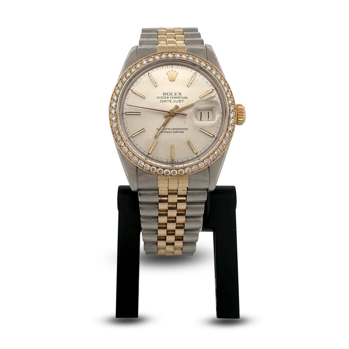 1978 Rolex Datejust 36mm Two-tone 18K Yellow Gold & Stainless Steel with Diamond Bezel Jubilee Bracelet Watch