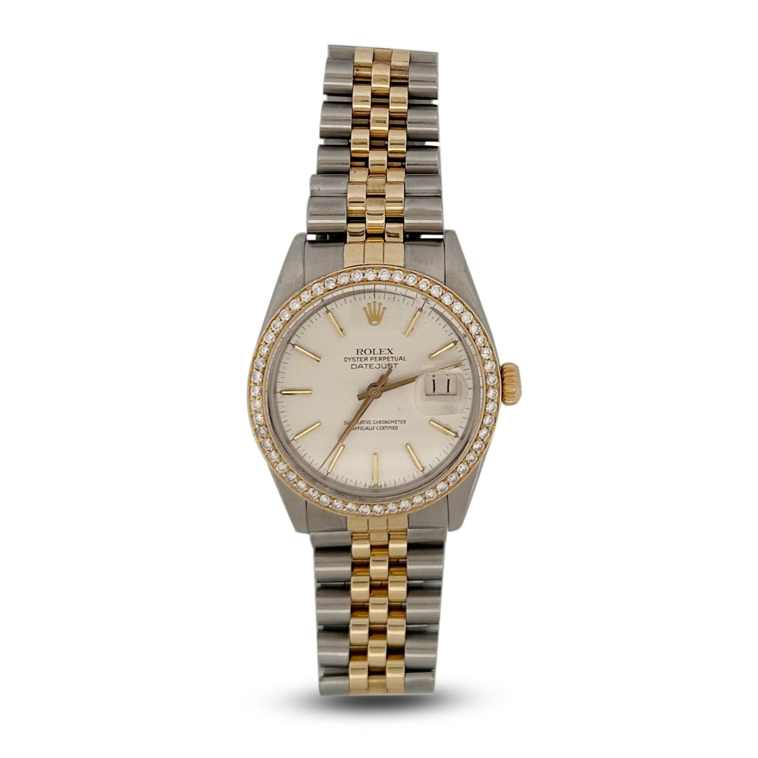 1978 Rolex Datejust 36mm Two-tone 18K Yellow Gold & Stainless Steel with Diamond Bezel Jubilee Bracelet Watch