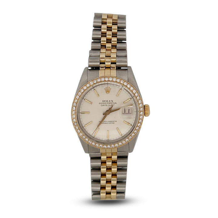 1978 Rolex Datejust 36mm Two-tone 18K Yellow Gold & Stainless Steel with Diamond Bezel Jubilee Bracelet Watch