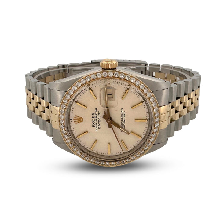 1978 Rolex Datejust 36mm Two-tone 18K Yellow Gold & Stainless Steel with Diamond Bezel Jubilee Bracelet Watch